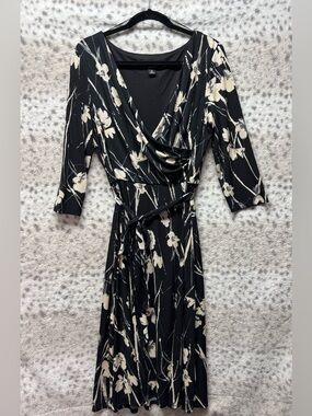 RN STUDIO by RONNIE NICOLE 3/4 SLEEVE FLORAL DRESS